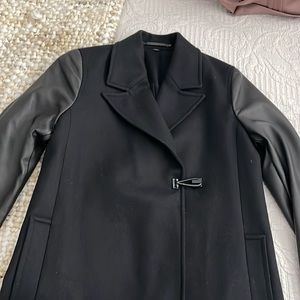 All Saints wool, cashmere, leather trench coat size 10